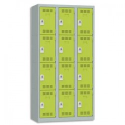 VINCO Vestiaire 4 Cases + 3 Colonnes - Dimensions : L90 x H180 x P50 cm gris perle anis