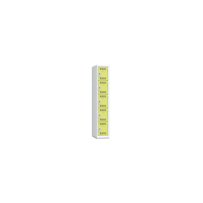 VINCO Vestiaire 5 Cases + 1 Colonne - Dimensions : L30 x H180 x P50 cm gris perle anis