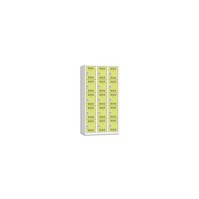 VINCO Vestiaire 5 Cases + 3 Colonnes - Dimensions : L90 x H180 x P50 cm gris perle anis