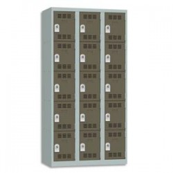 VINCO Vestiaire 5 Cases + 3 Colonnes - Dimensions : L90 x H180 x P50 cm gris perle basalte