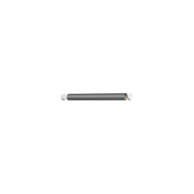 EMBALLAGE Tube d'expédition en carton gris 72g avec embouts emboîtables en plastique blanc D60 x L640 mm EMBALLAGE Tube d'expédition en carton gris 72g avec embouts emboîtables en plastique blanc D60 x L640 mm