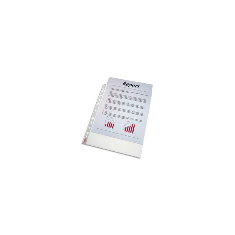 ESSELTE Sachet de 100 pochettes perforées A4 polypropylène grainé 4.8/100e incolore ESSELTE Sachet de 100 pochettes perforées A4 polypropylène grainé 4.8/100e incolore