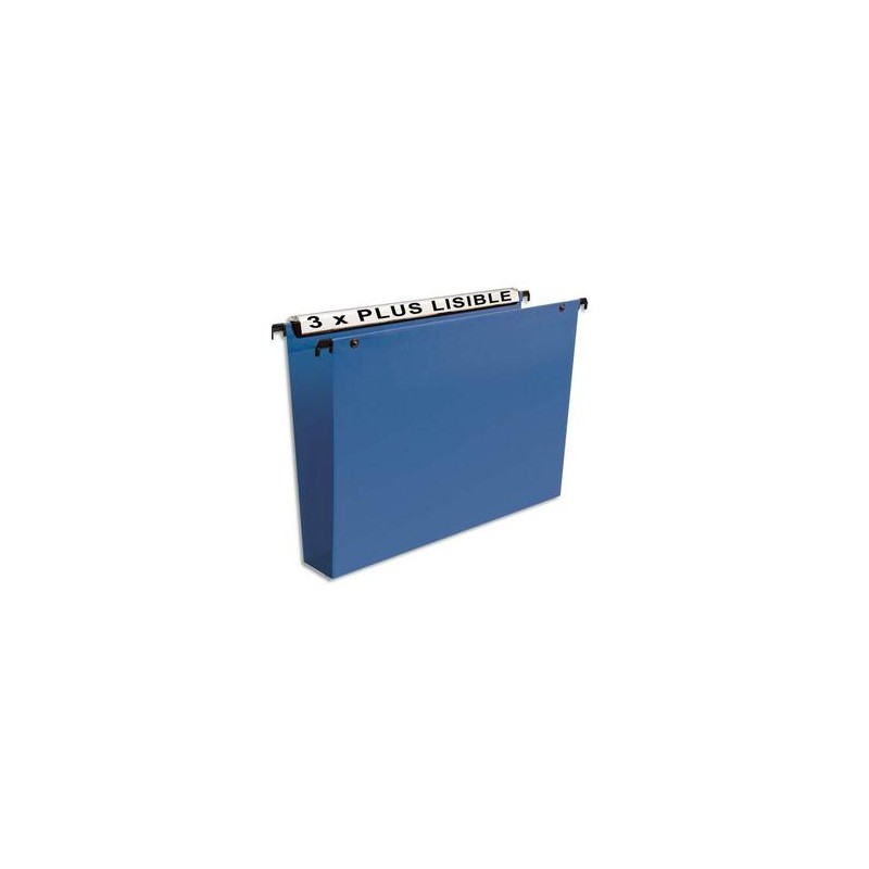 ESSELTE Paquet de 10 dossiers suspendus TIROIR en polypro opaque. Fond 50, bouton-pression. Bleu ESSELTE Paquet de 10 dossiers suspendus TIROIR en polypro opaque. Fond 50, bouton-pression. Bleu