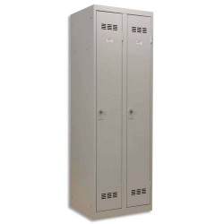 PIERRE HENRY Vestiaire métal industrie propre 2 casiers largeur 60 cm gris perle