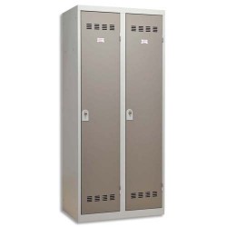 PIERRE HENRY Vestiaire métal industrie sale 2 casiers largeur 80 cm gris perle basalte