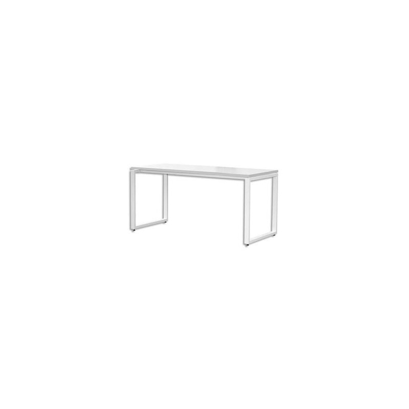 MT INTERNATIONAL Bureau MT1 élégance plateau blanc piétement blanc - Dimensions L140 x H75 x P67 cm