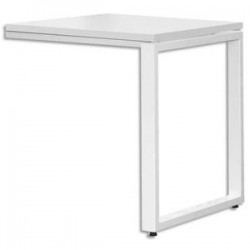 MT INTERNATIONAL Retour bureau MT1 élégance blanc piétement blanc - Dimenions L80 x H75 x P60 cm
