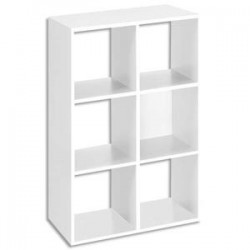MT INTERNATIONAL Bibliothèque multi-cases 6 cases MT1 élégance coloris blanc - Dim : L73 x H107 x P33 cm