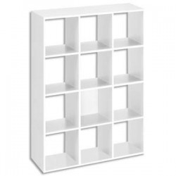 MT INTERNATIONAL Bibliothèque multi-cases 12 cases MT1 élégance coloris blanc - Dim: L142,5xH107xP33cm