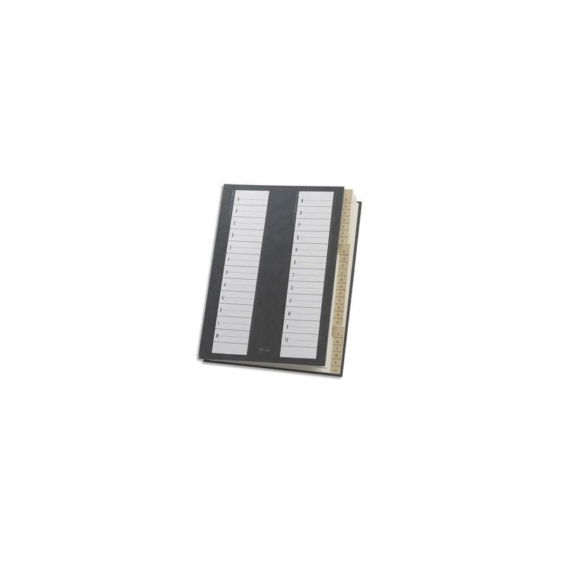 EXTENDOS Trieur alphabétique 24 compartiments noir, couverture rigide plastifiée, dos extensible EXTENDOS Trieur alphabétique 24 compartiments noir, couverture rigide plastifiée, dos extensible