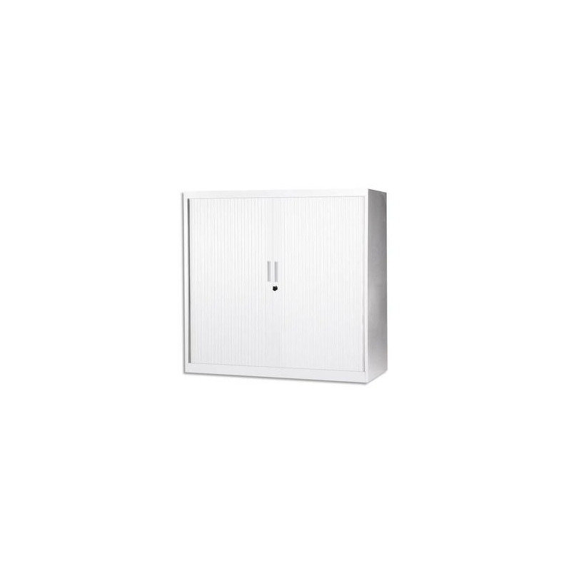 MT INTERNATIONAL Armoire basse monobloc Corps et Rideau blanc - Dimensions : L100 x H105 x P43 cm
