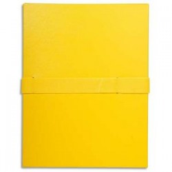 EXACOMPTA Chemise extensible en balacron. Rabat en pied, fermeture par sangle velcro. Coloris jaune