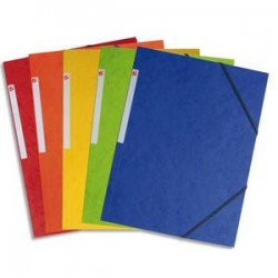 5 ETOILES Lot de 10 chemises 3 rabats à élastique en carte lustrée 5/10e, 390g. Assortis standard.