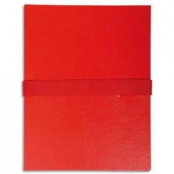 EXACOMPTA Chemise extensible en balacron. Rabat en pied, fermeture par sangle velcro. Coloris rouge