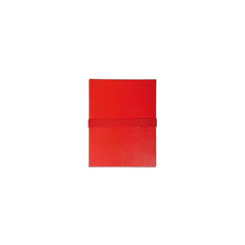 EXACOMPTA Chemise extensible en balacron. Rabat en pied, fermeture par sangle velcro. Coloris rouge