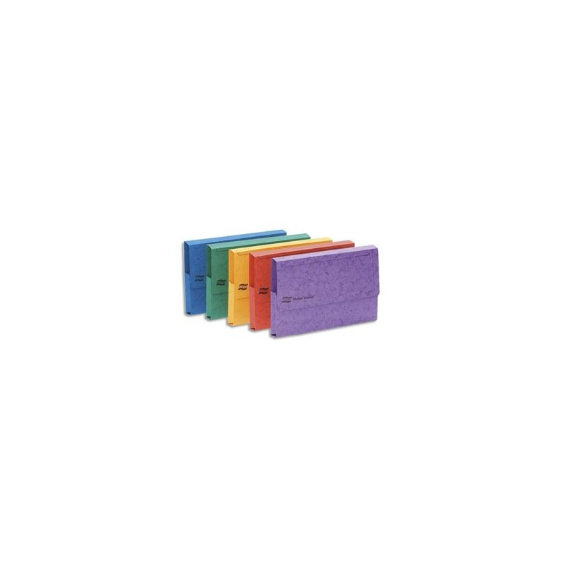 EXACOMPTA Boîte 25 chemises à poche en carte lustrée 225g. Pour format A3 . Coloris assortis vifs EXACOMPTA Boîte 25 chemises à poche en carte lustrée 225g. Pour format A3 . Coloris assortis vifs