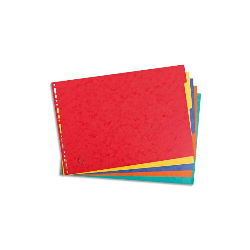 EXACOMPTA Jeu d'intercalaires 5 positions en carte lustrée 5/10e format A3 400g EXACOMPTA Jeu d'intercalaires 5 positions en carte lustrée 5/10e format A3 400g