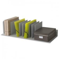 PAPERFLOW Trieur avec 10 séparateurs amovibles/crémaillères au pas 2,5 cm L80,2 x H21 x P27,5 cm gris