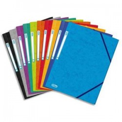 ELBA Chemise 3 rabats et élastique Eurofolio , en carte lustrée 5/10e coloris assortis