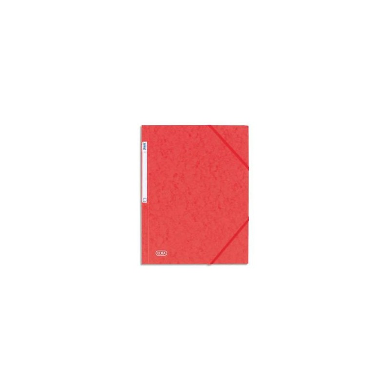 ELBA Chemise 3 rabats et élastique Eurofolio , en carte lustrée 5/10e rouge ELBA Chemise 3 rabats et élastique Eurofolio , en carte lustrée 5/10e rouge