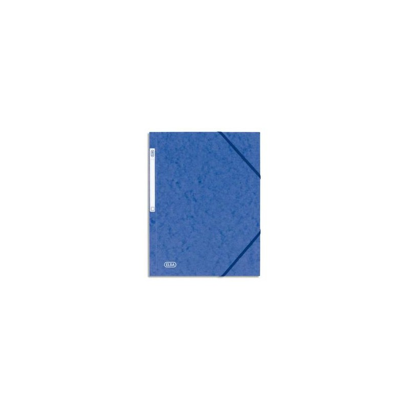 ELBA Chemise 3 rabats et élastique Eurofolio en carte lustrée 5/10e bleu ELBA Chemise 3 rabats et élastique Eurofolio en carte lustrée 5/10e bleu