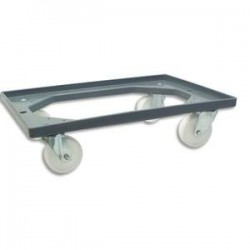 VISO Plateau roulant en polypropylène 3,25kg charge maxi 125kg gris L42x16x62,5cm