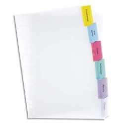 ELBA Jeu d'intercalaires 6 positions à onglets maxi format pour pochettes, en PVC 17/100e