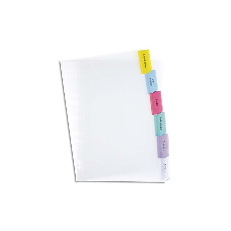 ELBA Jeu d'intercalaires 6 positions à onglets maxi format pour pochettes, en PVC 17/100e ELBA Jeu d'intercalaires 6 positions à onglets maxi format pour pochettes, en PVC 17/100e