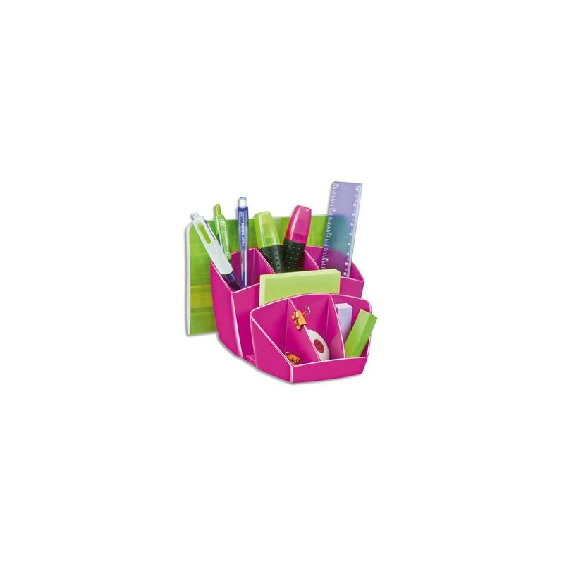 CEP Pro Multipot Gloss 6 compartiments + 2 espace - Dimensions L14,3 x H9,3 x P15,8 cm coloris rose pepsi