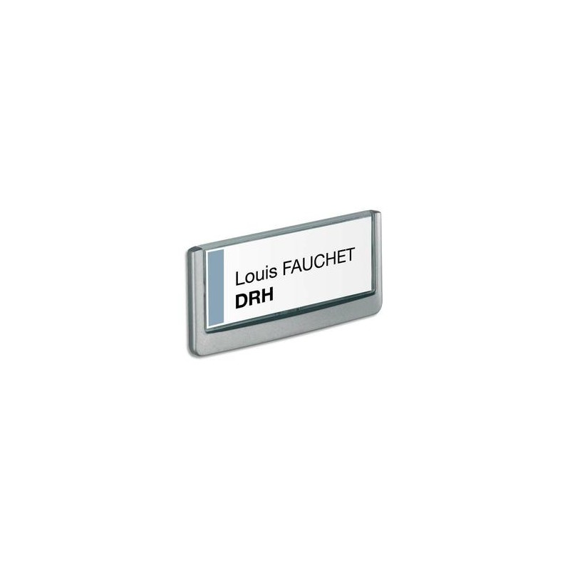 DURABLE Plaque de porte CLICKSIGN Gris en ABS - Fiche Bristol fournie, L 14,9 x H 5,25 cm DURABLE Plaque de porte CLICKSIGN Gris en ABS - Fiche Bristol fournie, L 14,9 x H 5,25 cm