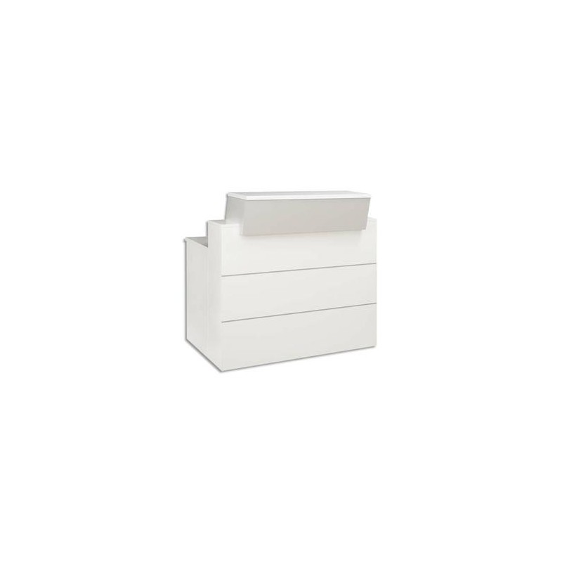 GAUTIER Banque d'accueil L120 cm Sunday - Dimensions L120 x H110/74 x P83 cm coloris gris