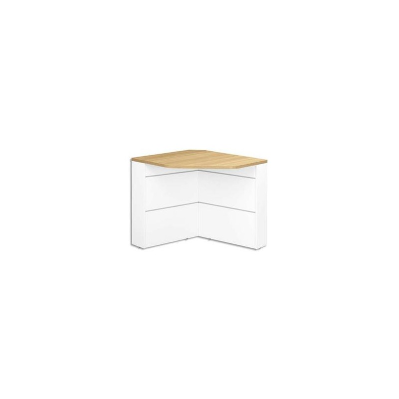 GAUTIER Banque d'accueil d'angle à 90 degrés Sunday - Dimensions L83 x H74 x P83 cm coloris chêne