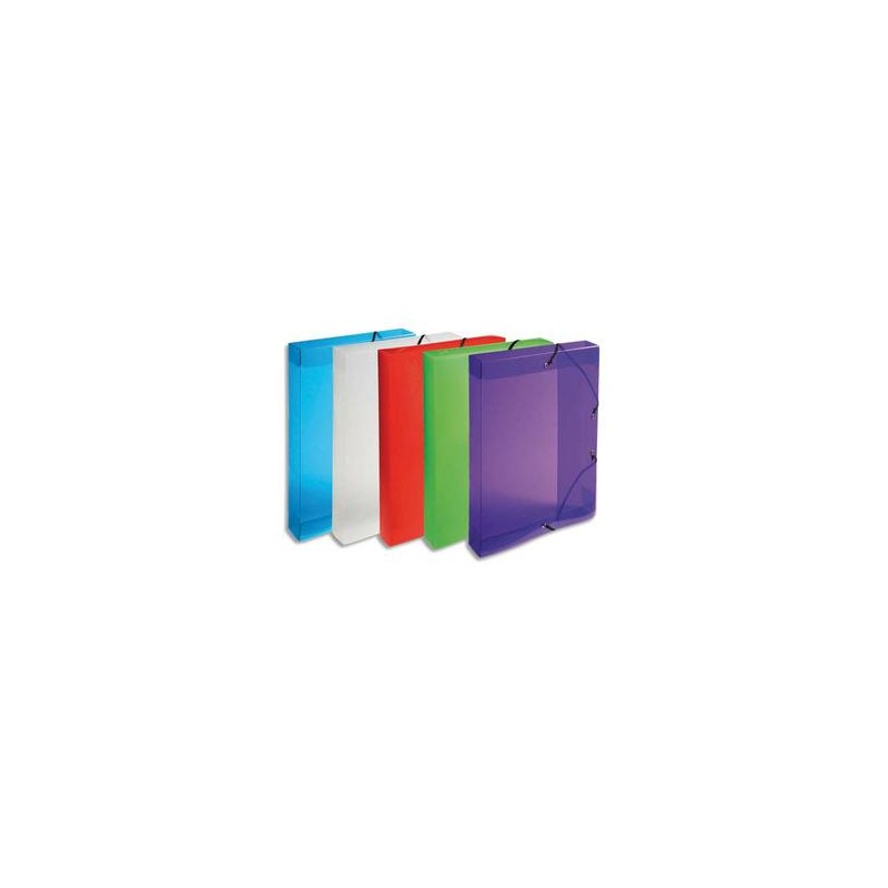 EXACOMPTA Boite de classement CRYSTAL COLOURS, en polypro 7/10ème, dos de 2,5cm, 24x32cm, assortis