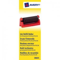 AVERY Boîte de 5 rouleaux encreur noir pour pince à étiqueter Avery "PL1/8" et "PL2/18" IRAV5