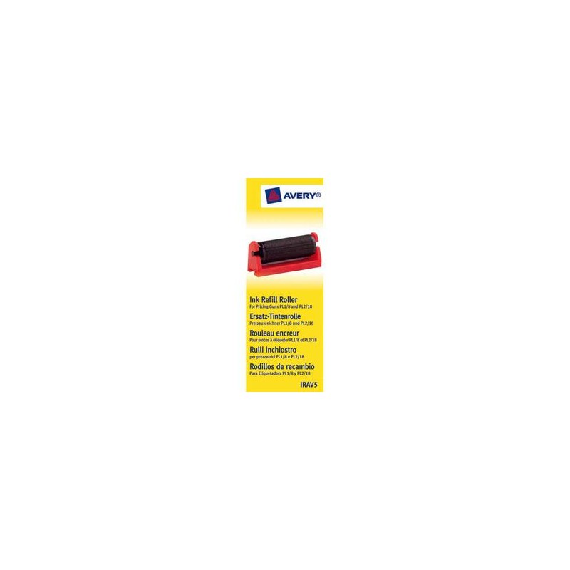 AVERY Boîte de 5 rouleaux encreur noir pour pince à étiqueter Avery "PL1/8" et "PL2/18" IRAV5 AVERY Boîte de 5 rouleaux encreur noir pour pince à étiqueter Avery "PL1/8" et "PL2/18" IRAV5