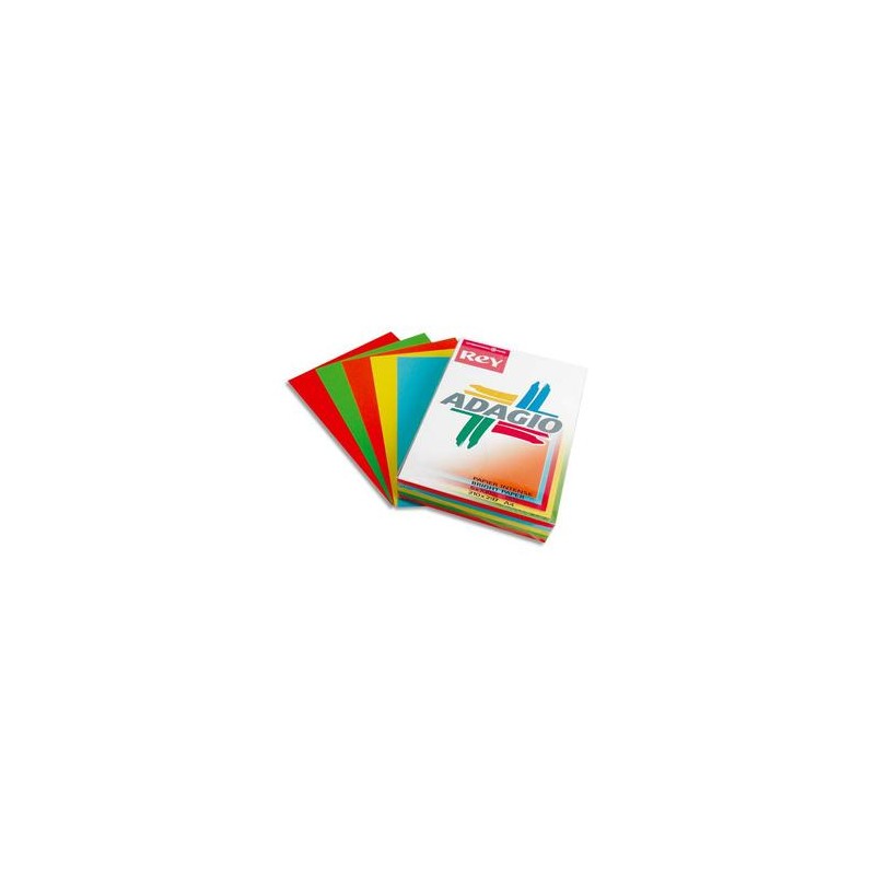 PAPYRUS Ramette 40 feuilles x 5 teintes papier couleur intense ADAGIO assortis intenses A4 80g PAPYRUS Ramette 40 feuilles x 5 teintes papier couleur intense ADAGIO assortis intenses A4 80g