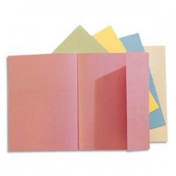 EXACOMPTA Paquet de 50 chemises 1 rabat JURA 250 en carte 240 grammes assortis pastel