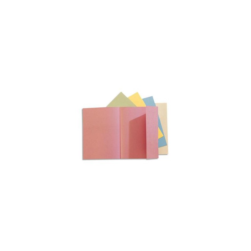 EXACOMPTA Paquet de 50 chemises 1 rabat JURA 250 en carte 240 grammes assortis pastel EXACOMPTA Paquet de 50 chemises 1 rabat JURA 250 en carte 240 grammes assortis pastel