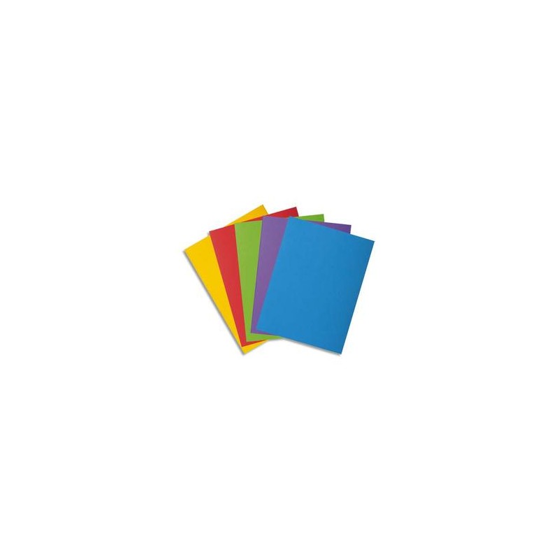 EXACOMPTA Paquet de 50 chemises 1 rabat BAHIA en carte 220 grammes assortis vif EXACOMPTA Paquet de 50 chemises 1 rabat BAHIA en carte 220 grammes assortis vif