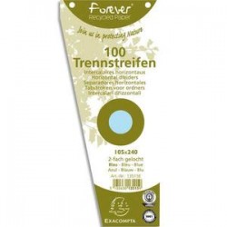 EXACOMPTA Paquet de 100 intercalaires trapèze bleu . Perforation 2 trous