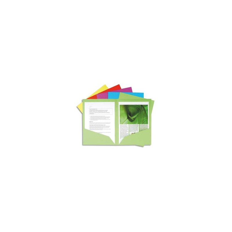EXACOMPTA Paquet de 25 chemises de présentation BAHIA 220 grammes assortis EXACOMPTA Paquet de 25 chemises de présentation BAHIA 220 grammes assortis