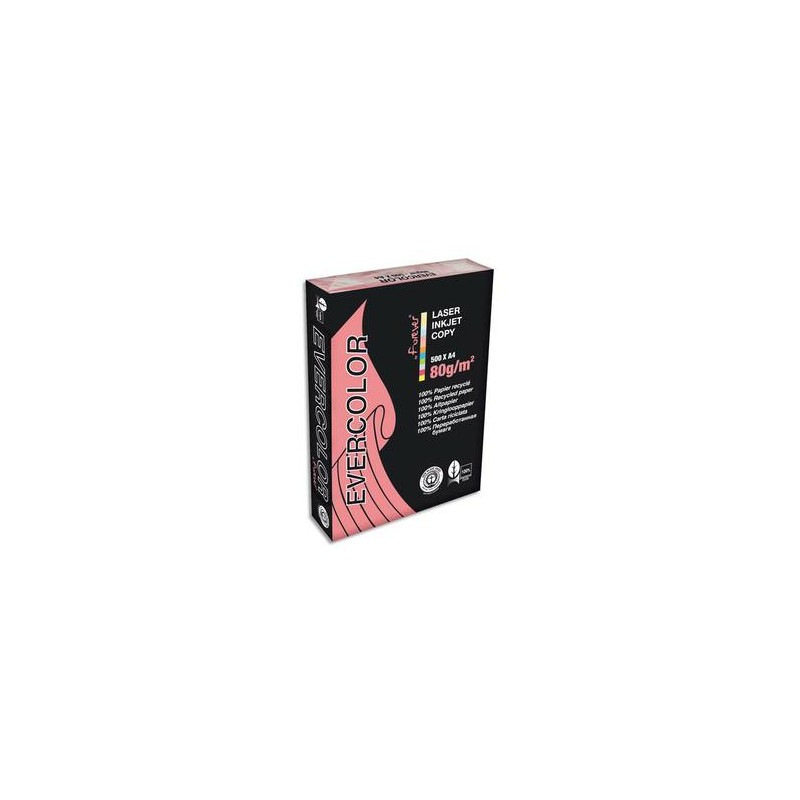CLAIREFONTAINE Ramette de 500 feuilles papier couleur recyclé EVERCOLOR 80gr format A4 rose 40003 CLAIREFONTAINE Ramette de 500 feuilles papier couleur recyclé EVERCOLOR 80gr format A4 rose 40003