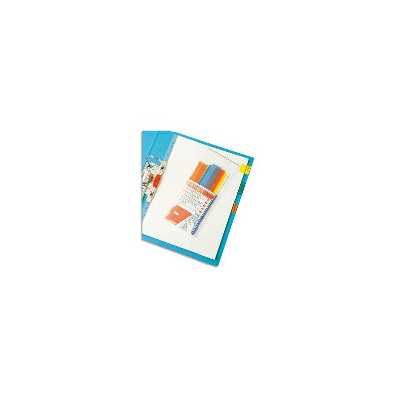 ESSELTE Sachet de 5 cavaliers auto-adhésifs coloris assortis, en PVC ESSELTE Sachet de 5 cavaliers auto-adhésifs coloris assortis, en PVC