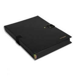 EXACOMPTA Chemise extensible Extensor, grand rabat en pied, balacolor noir finition imitation cuir
