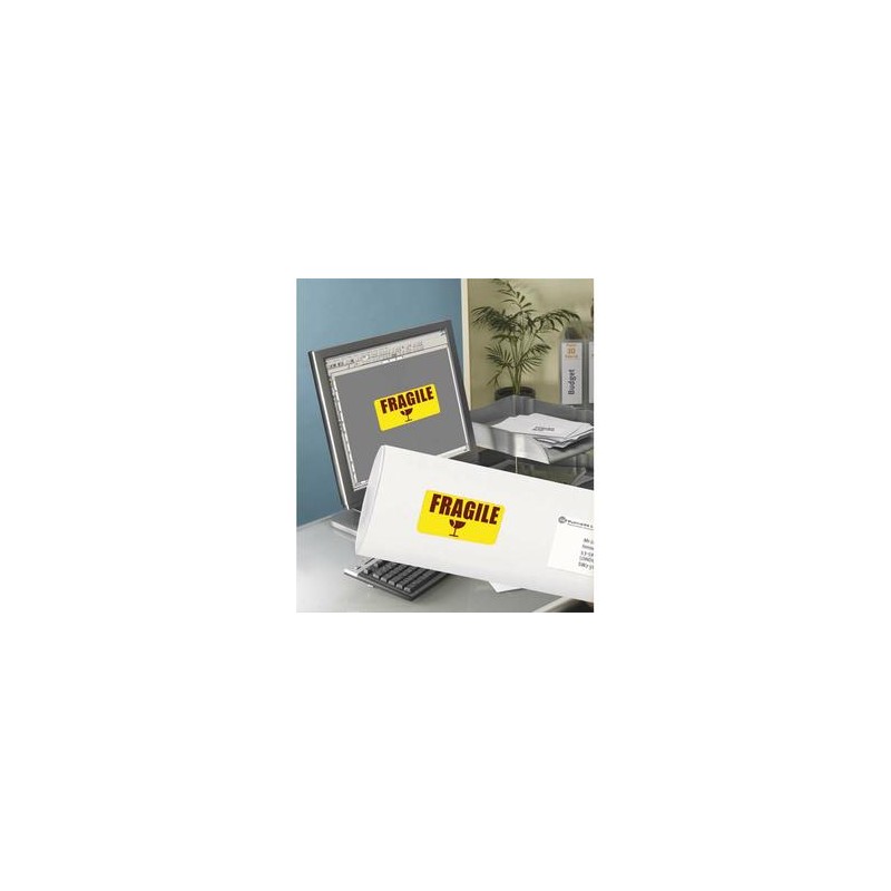 AVERY Boite de 350 Etiquettes laser rectangulaire enlevables 99.1x38.1mm coloris jaune fluo L7263Y-25 AVERY Boite de 350 Etiquettes laser rectangulaire enlevables 99.1x38.1mm coloris jaune fluo L7263Y-25
