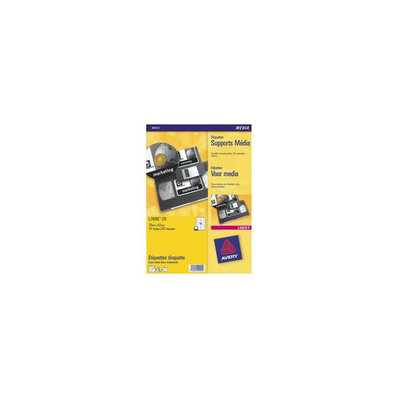 AVERY Boite de 2000 Mini étiquettes blanches 35.6x16.9 mm (boite de 25) L7632-25 AVERY Boite de 2000 Mini étiquettes blanches 35.6x16.9 mm (boite de 25) L7632-25