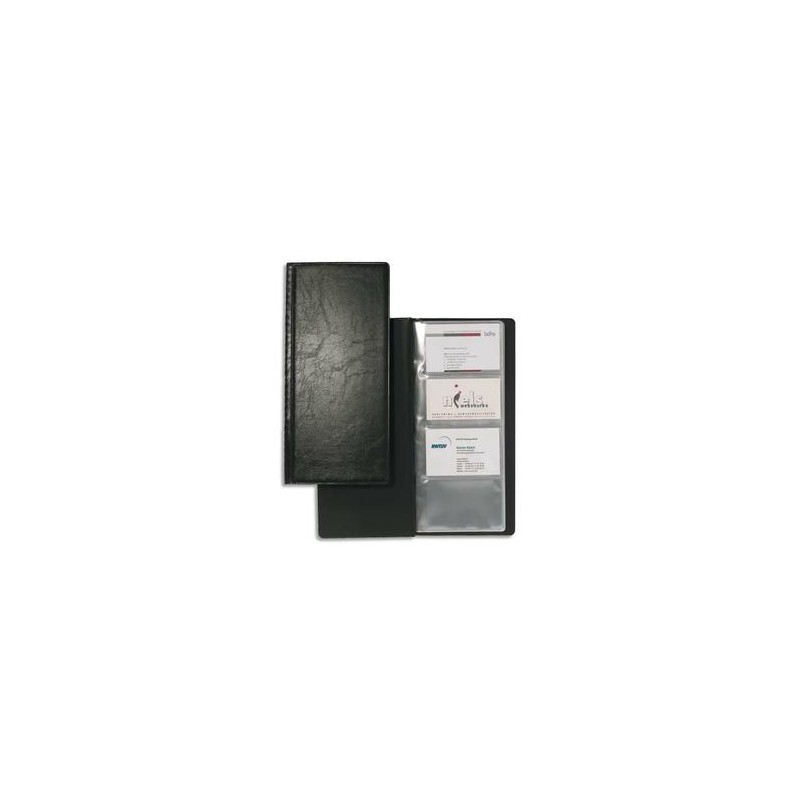 DURABLE Porte-cartes de visite Visifix noir capacité 192 cartes aspect grain d ecuir L11,5 x H25,3 cm DURABLE Porte-cartes de visite Visifix noir capacité 192 cartes aspect grain d ecuir L11,5 x H25,3 cm