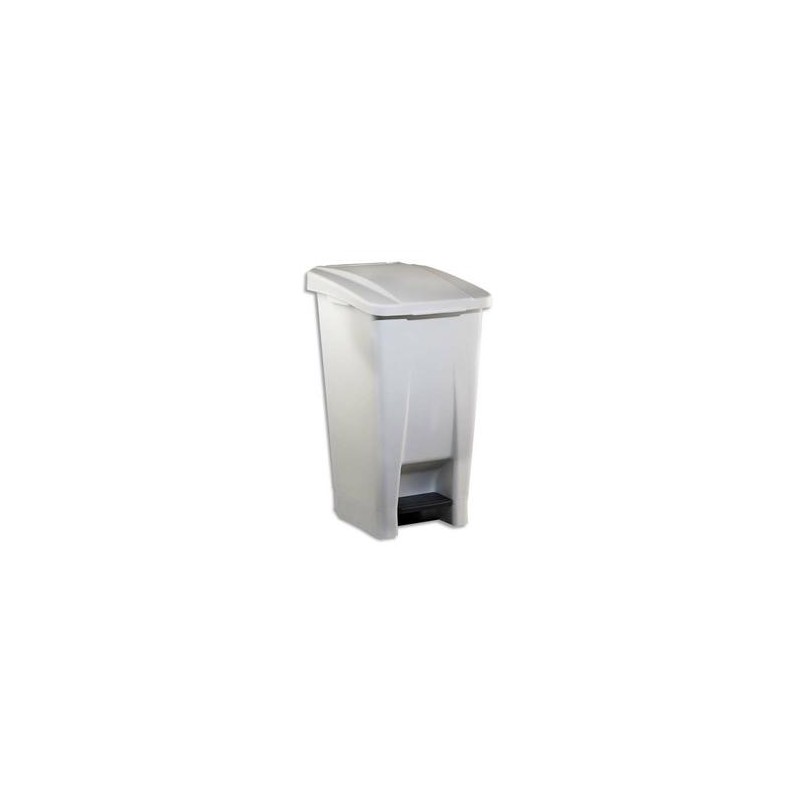 ROSSIGNOL Poubelle mobile Basic à pedale plastique blanc 60 litres ROSSIGNOL Poubelle mobile Basic à pedale plastique blanc 60 litres