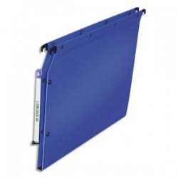 OBLIQUE AZ Paquet de 10 dossiers suspendus ARMOIRE en polypro opaque. Fond 15, bouton-pression. Bleu