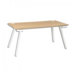 GAUTIER Plan de travail pied trapèze Sunday - Dimensions : L140 x H73 x P80 cm coloris Chêne